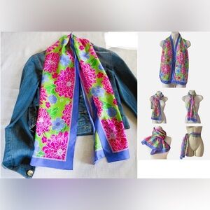 NWOT 100% SILK LILLY PULITZER BREAST CANCER AWARENESS SCARF.